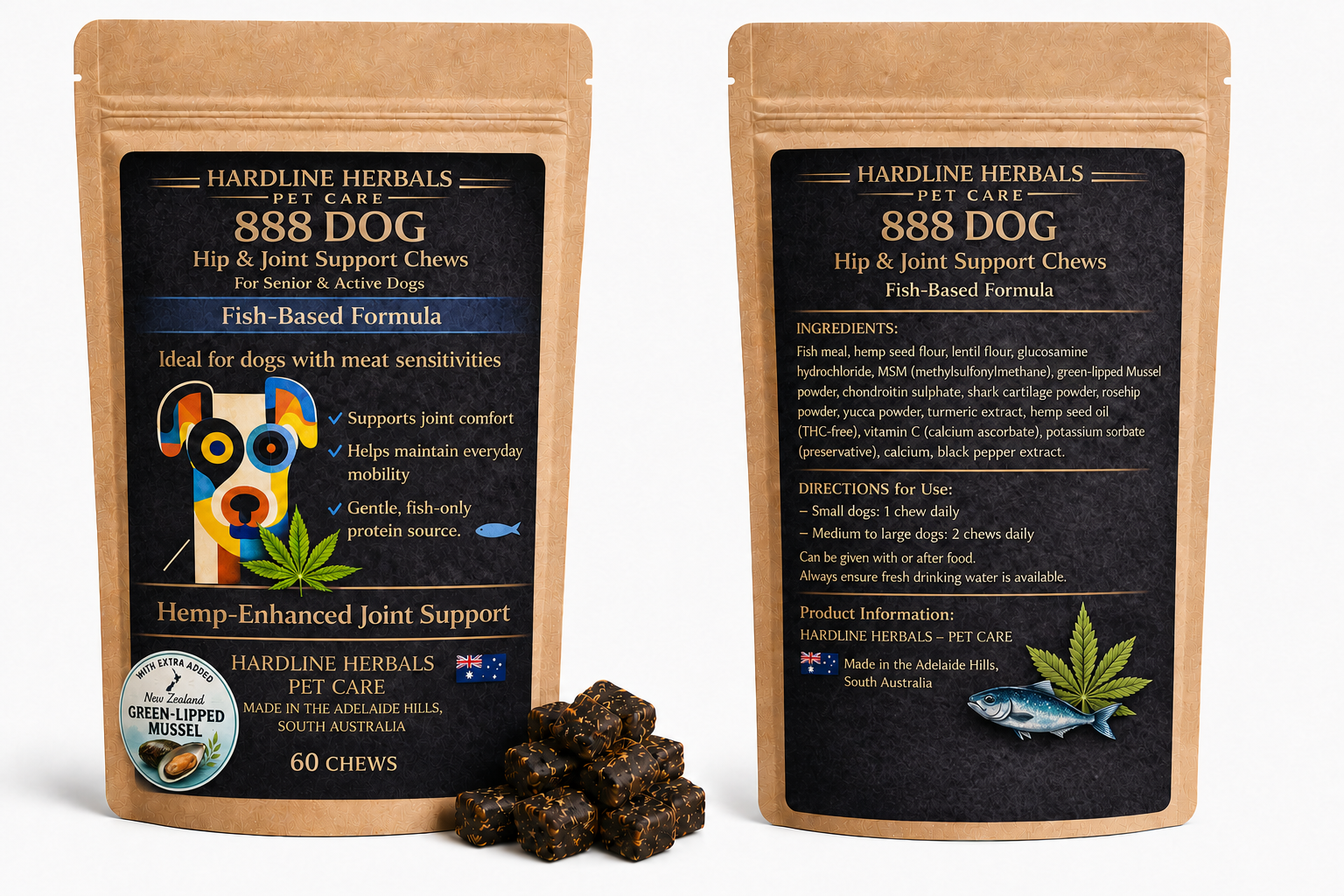 888 DOG Hip & Joint Support Chews – Fish Hemp
