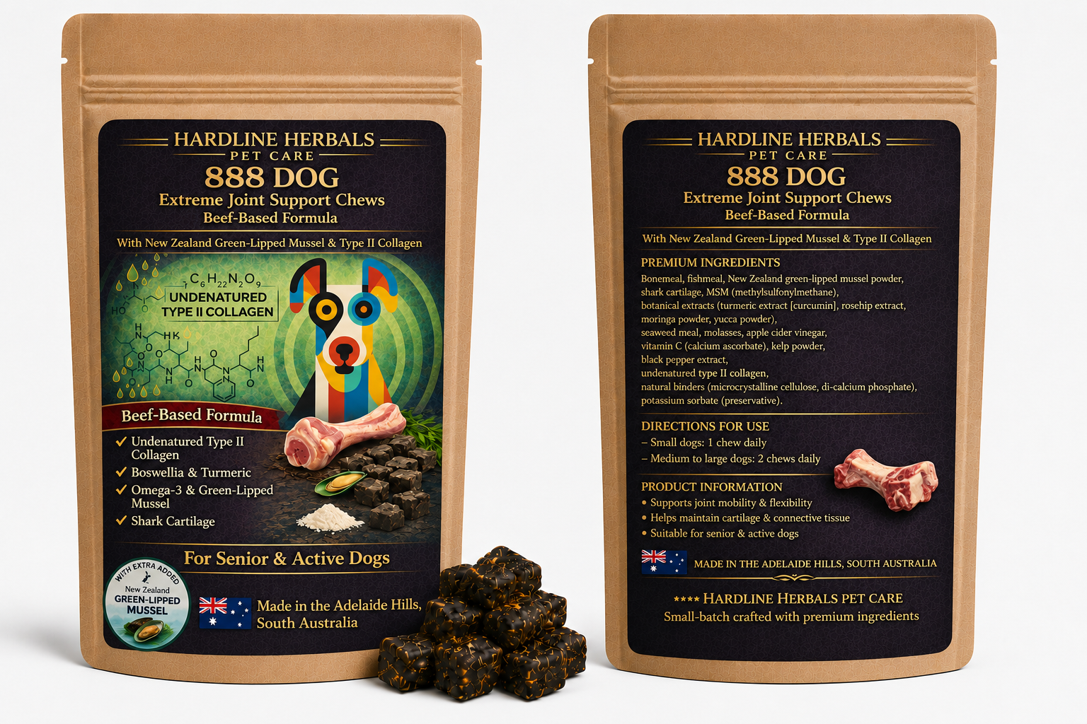 888 DOG Hip & Joint Support Chews – Beef Collagen