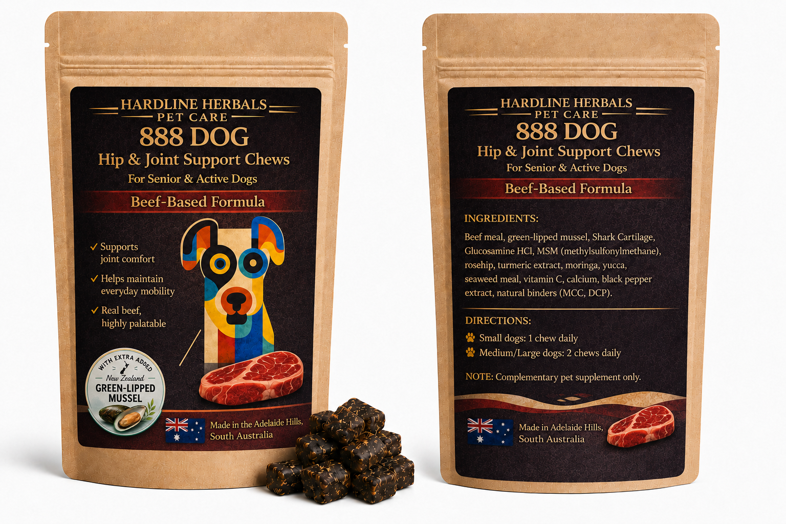 888 DOG Hip & Joint Support Chews – Beef